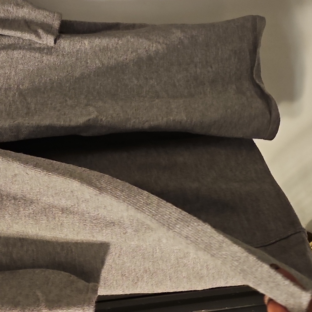 Chic Gray Knit Turtleneck Split Sweater - image 2